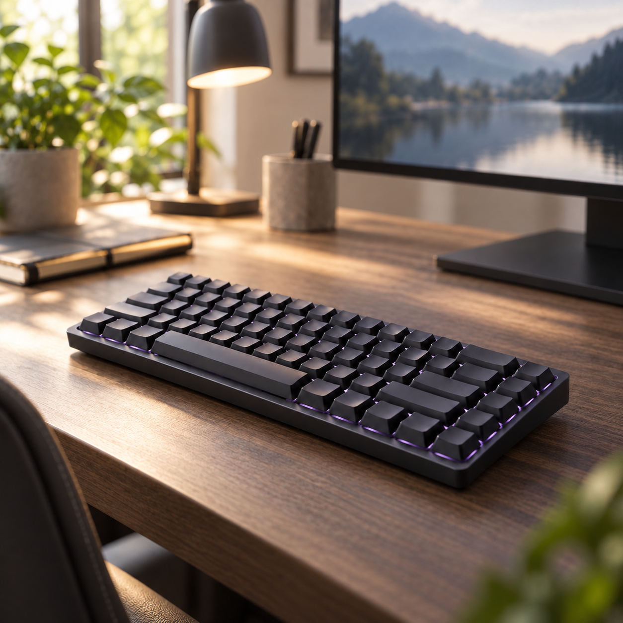 Keyboard on a desk